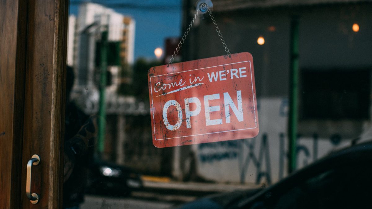 small business, open, door