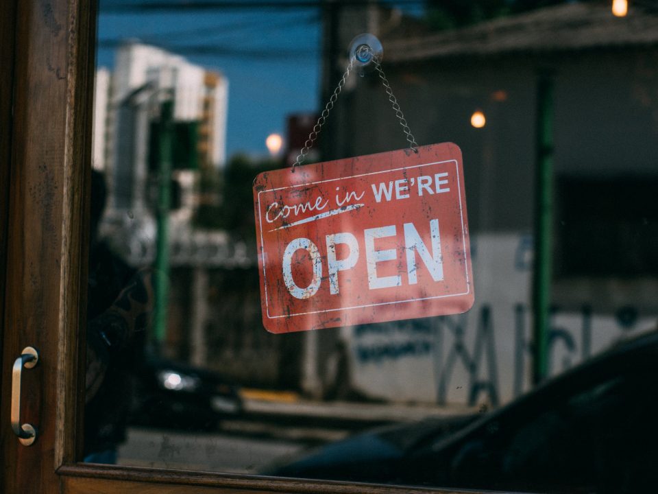 small business, open, door